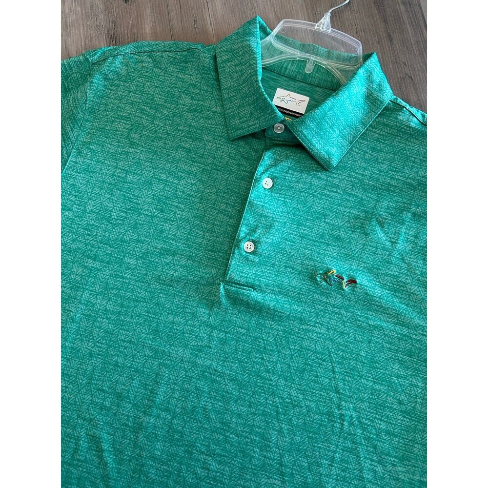 Greg Norman Play Dry Green Heathered Polo Shirt Men’s Size M